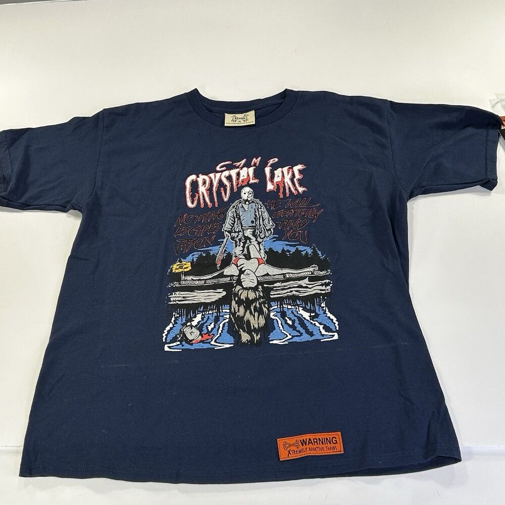 Friday The 13th Brand X Blue Shirt Size XL Camp Crystal Lake Halloween Jason